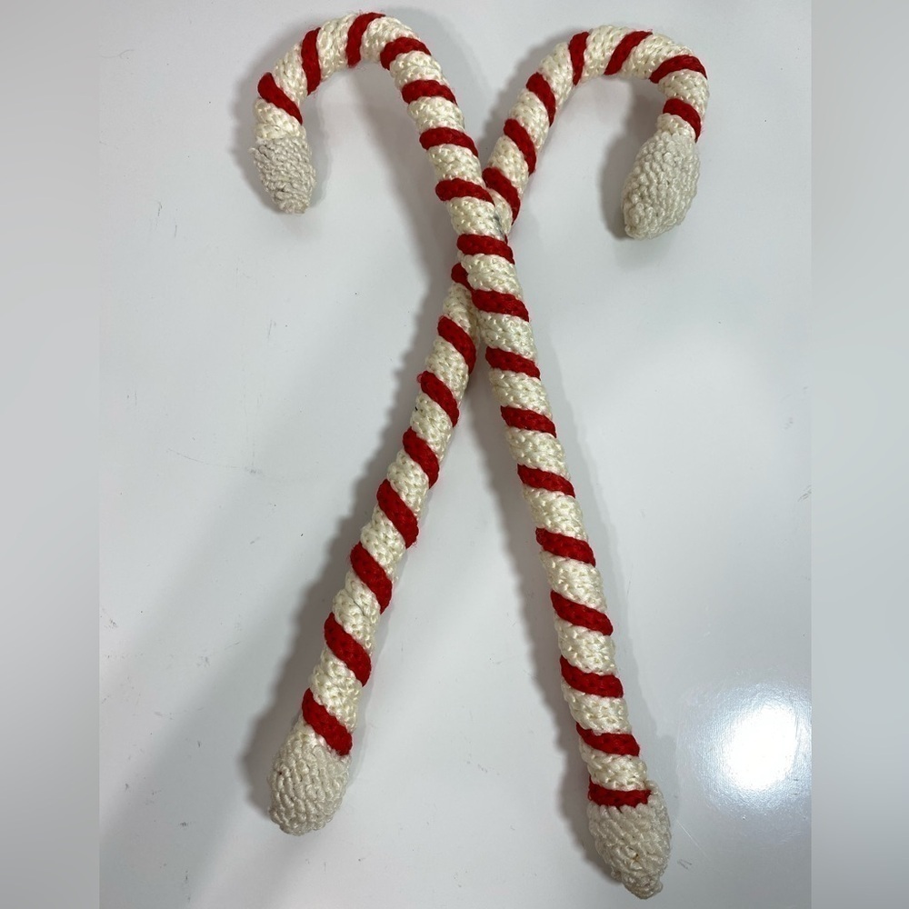 Two Vintage‎ Braided Rope Candy Canes 20”